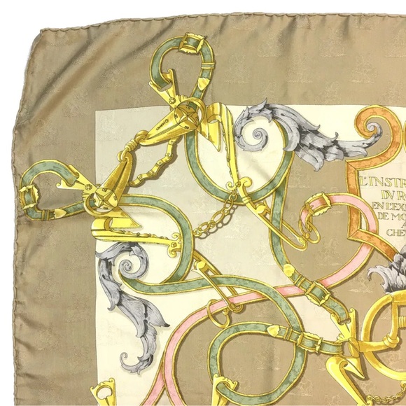HERMES L'INSTRVCTION DV ROY Carre 90 Silk 100% Scarf Multicolor/HE5533 - Picture 9 of 12